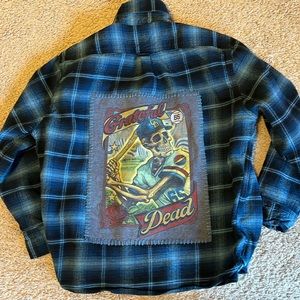 One of a kind up cycled greatful dead flannel